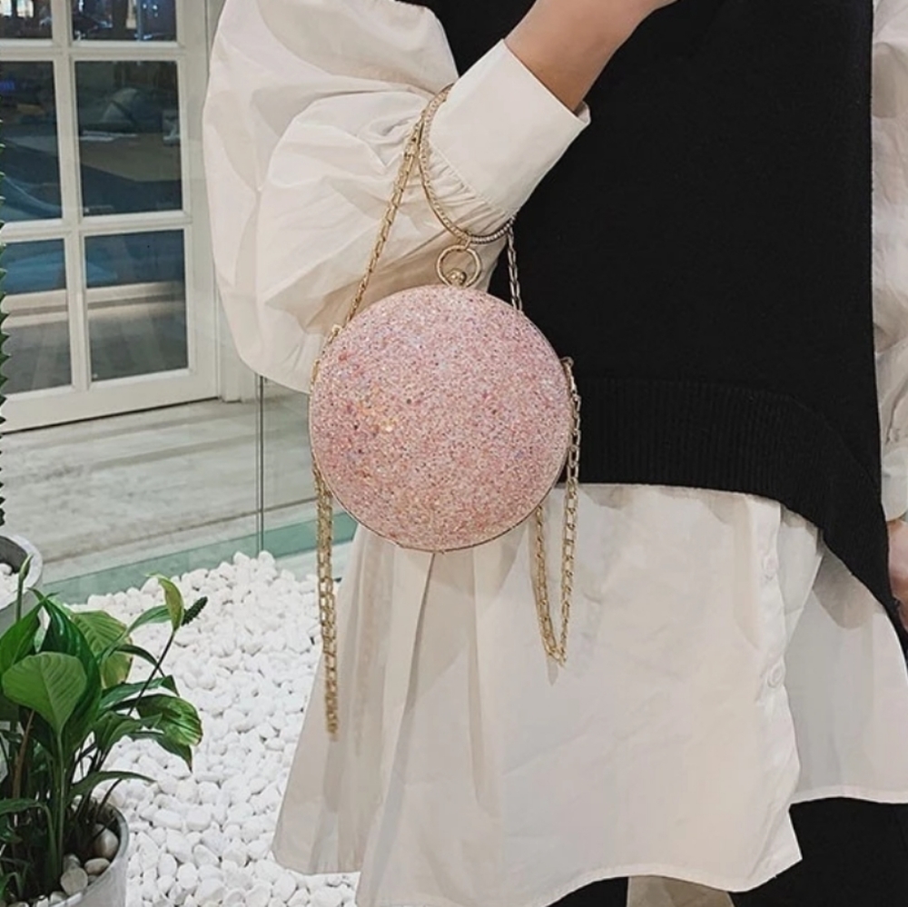 Stunning Pink Evening Bag And Compact Mirror - Picture 3 of 8